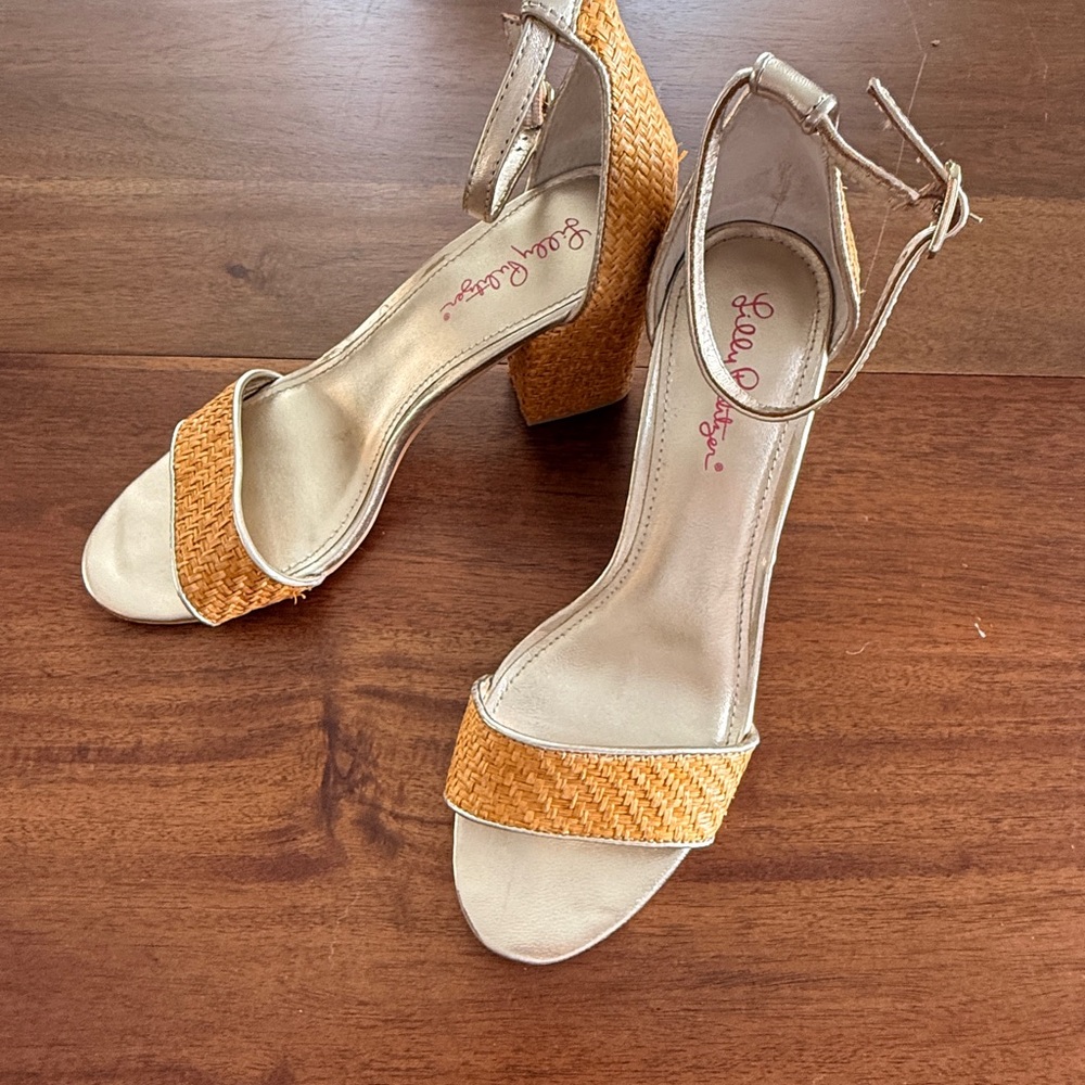 Lilly Pulitzer Woven Block Heel Sandals